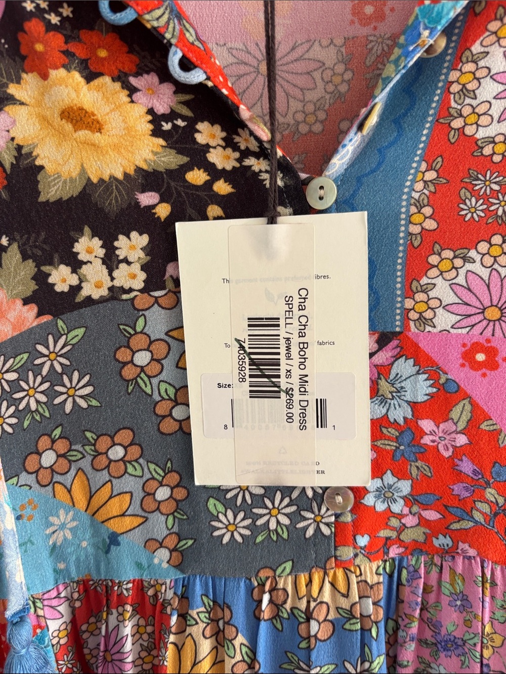 NWT SPELL • cha cha boho midi dress 🌸 - Picture 6 of 6